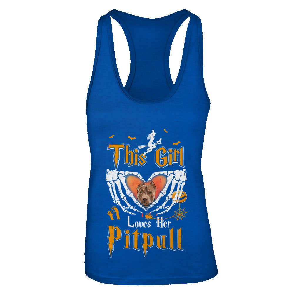 This Girl Love Her Dog Pit bull Halloween T-Shirt & Tank Top | Teecentury.com