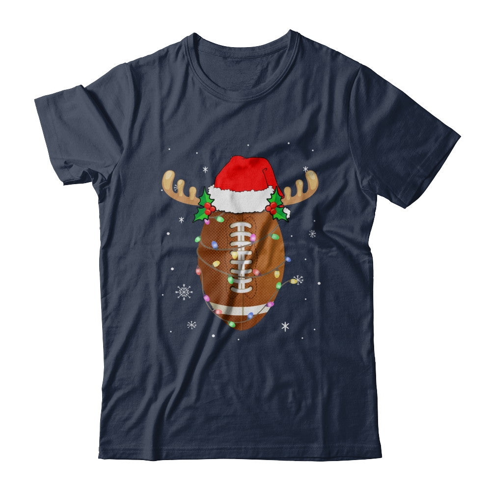 Santa Hat Football Reindeer Christmas Gifts T-Shirt & Sweatshirt | Teecentury.com
