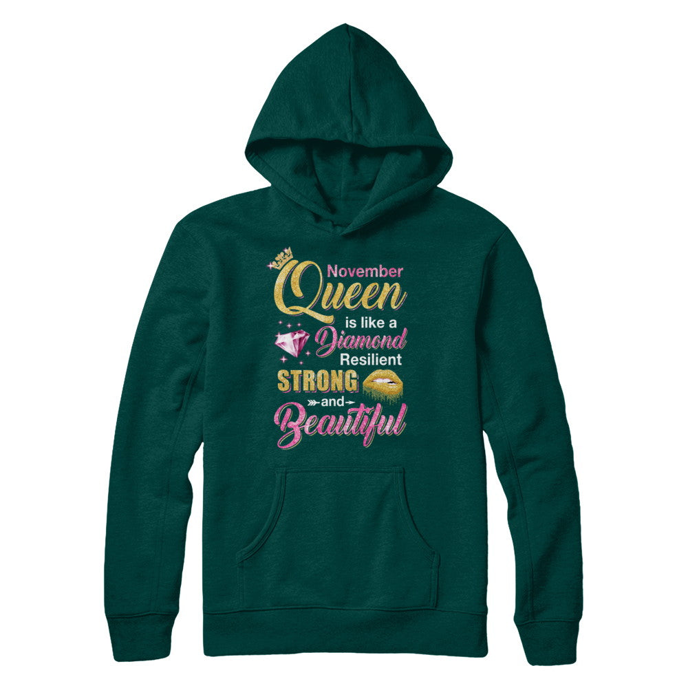 November Girls Queen Is Diamond Strong Beautiful T-Shirt & Hoodie | Teecentury.com