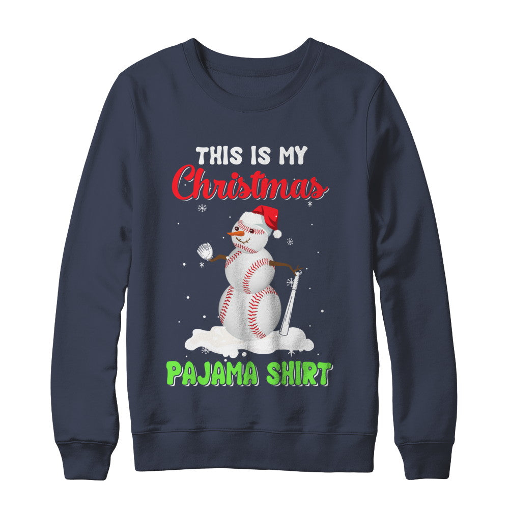 This Is My Christmas Pajama Xmas Snowman Baseball T-Shirt & Sweatshirt | Teecentury.com