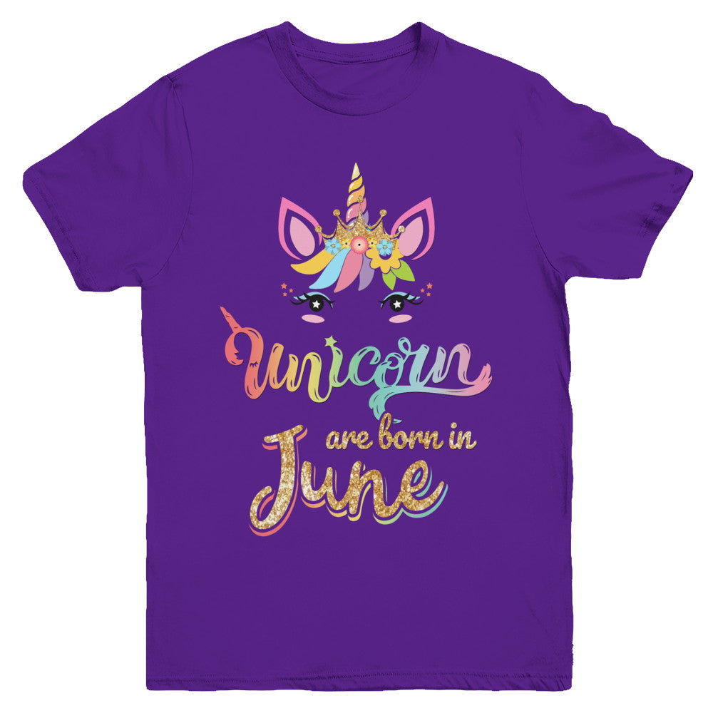 Cute Unicorns Are Born In June Birthday Gift Youth Youth Shirt | Teecentury.com
