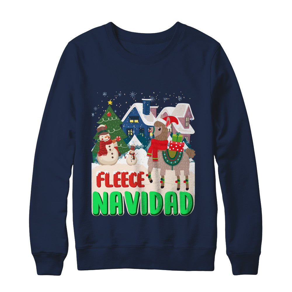 Fleece Navidad Llama Christmas Gifts Spanish T-Shirt & Sweatshirt | Teecentury.com