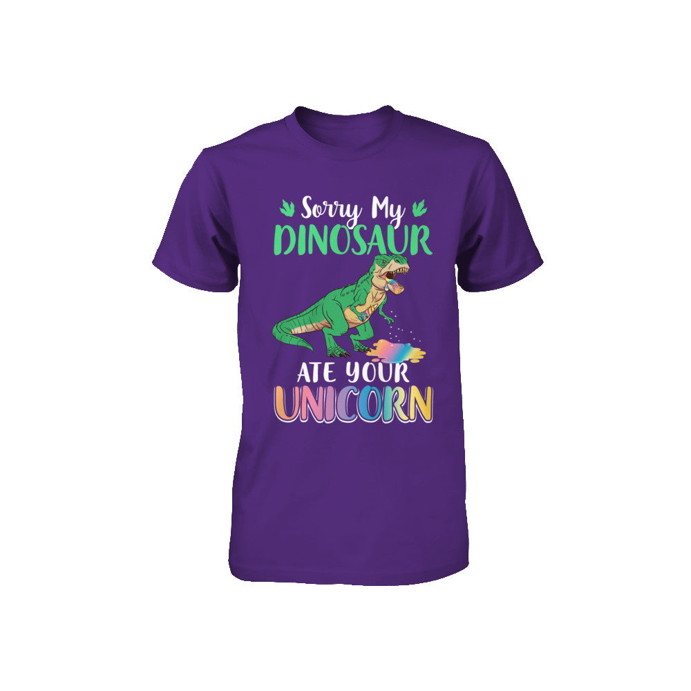 Sorry My Dinosaur Ate Your Unicorn T-Rex Youth Youth Shirt | Teecentury.com