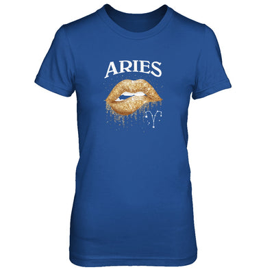 Aries Zodiac March April Birthday Gift Golden Lipstick T-Shirt & Tank Top | Teecentury.com