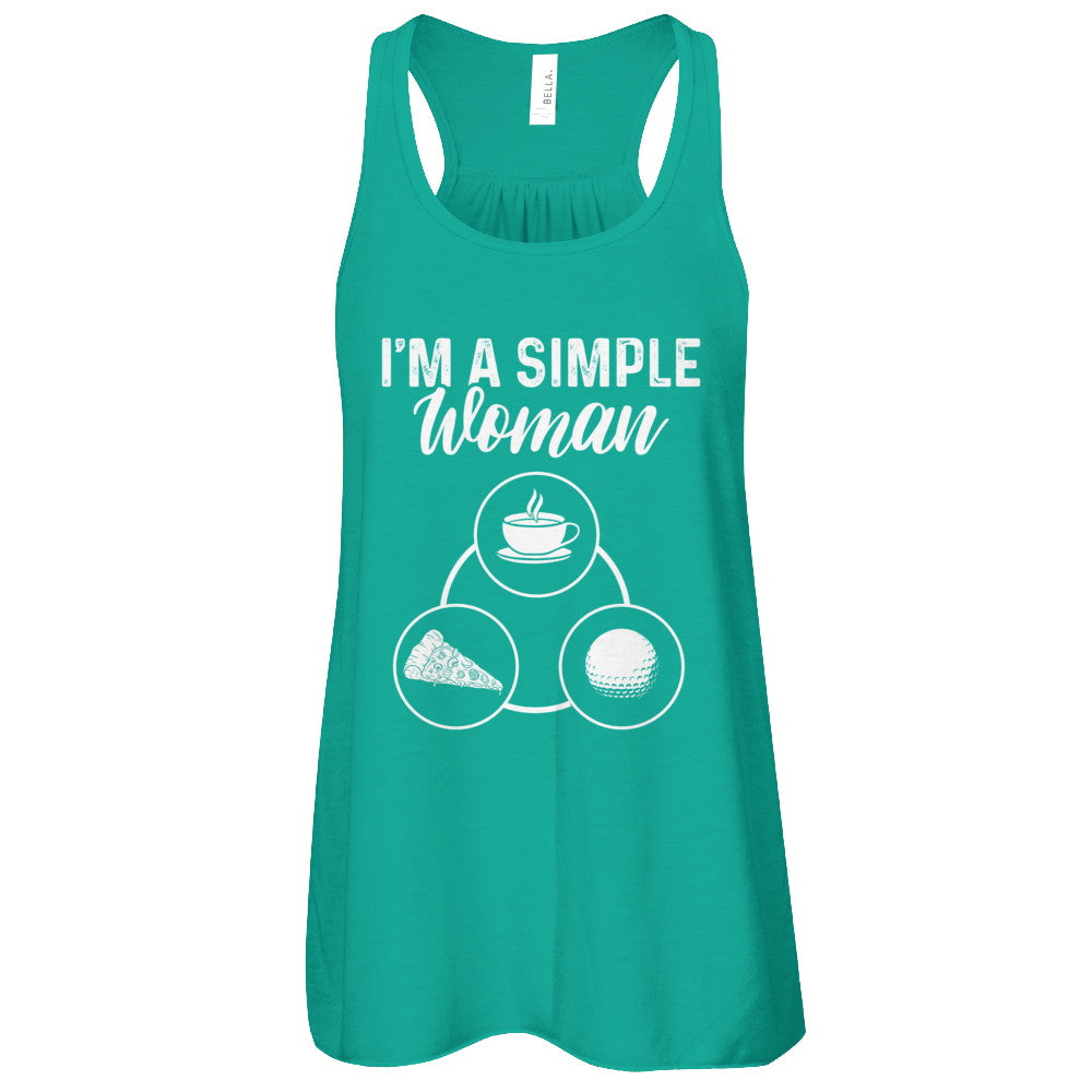 I'm A Simple Woman Coffee Pizza Golf T-Shirt & Tank Top | Teecentury.com