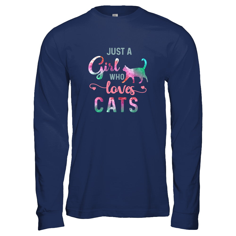 Just A Girl Who Loves Cats Cat Lover T-Shirt & Tank Top | Teecentury.com