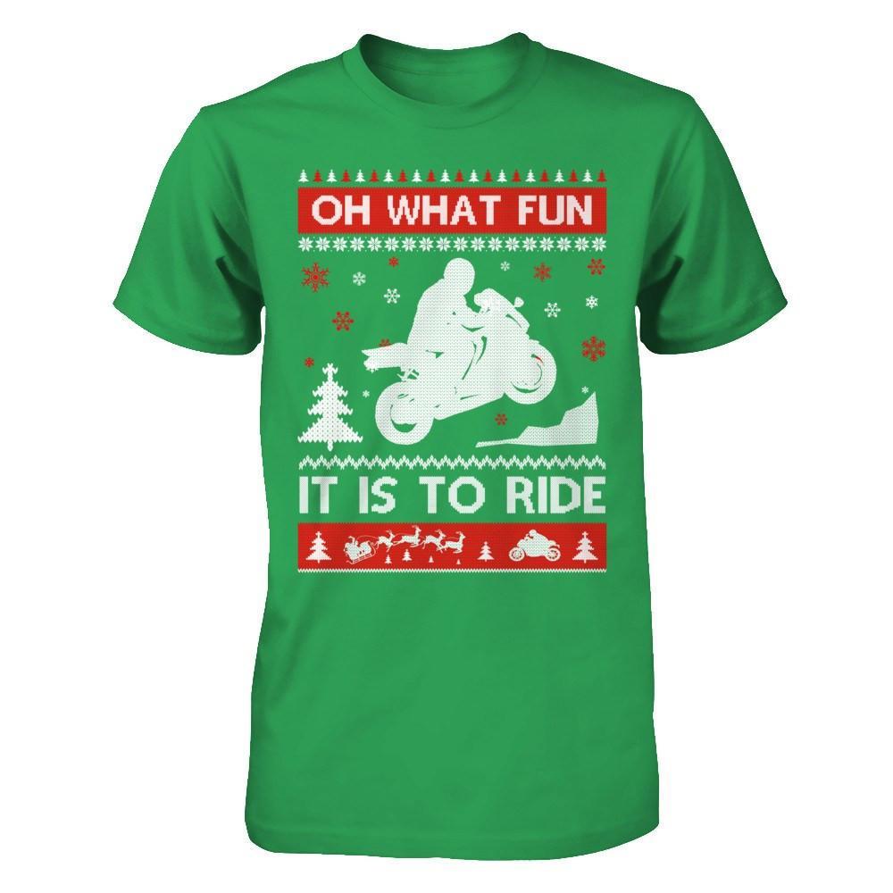 Motorbike Sweater Christmas Oh What Fun It Is To Ride T-Shirt & Hoodie | Teecentury.com