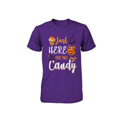 Just Here For The Candy Funny Halloween Kids Boy Girl Youth Youth Shirt | Teecentury.com