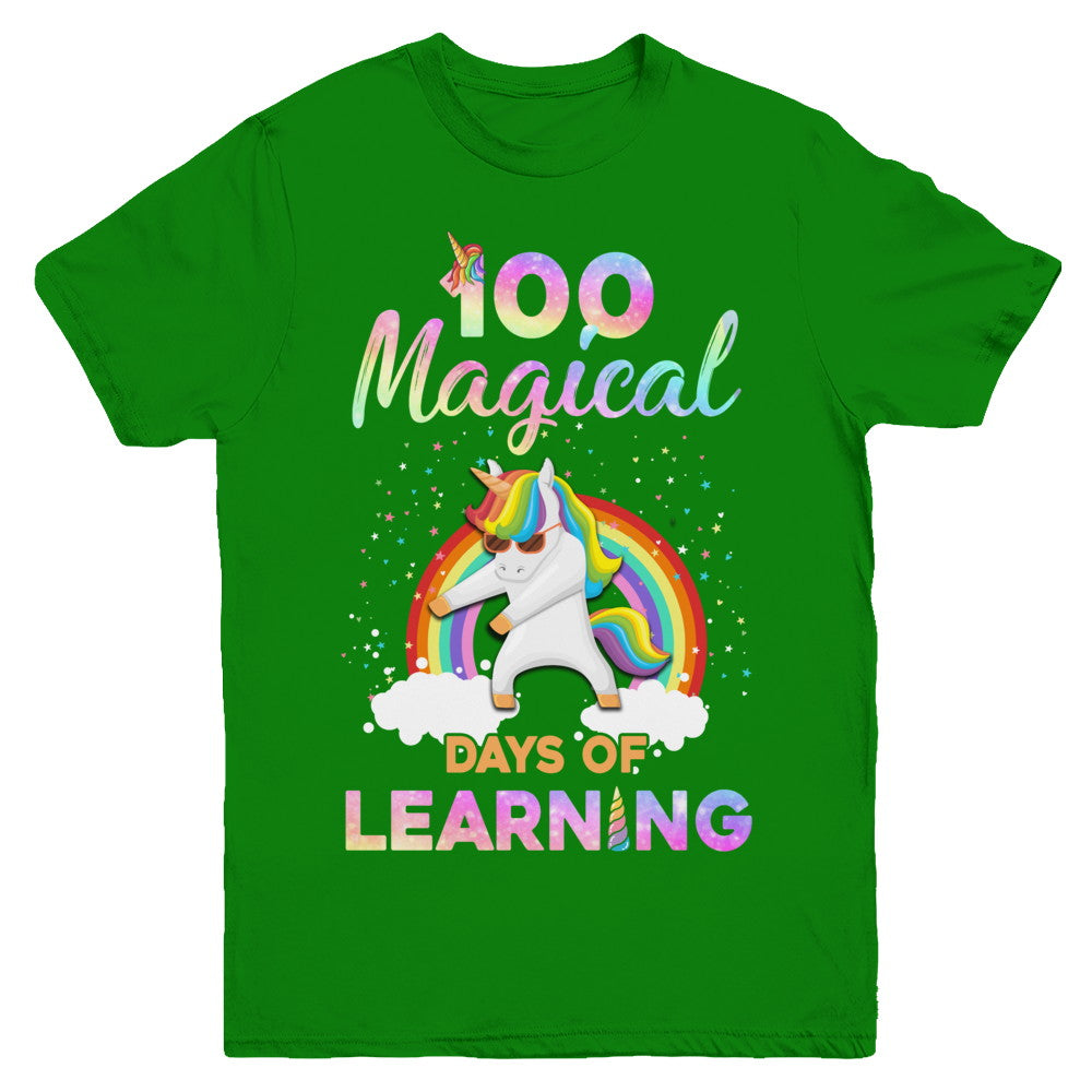 100 Magical Days of Learning Flossing Unicorn Youth Youth Shirt | Teecentury.com
