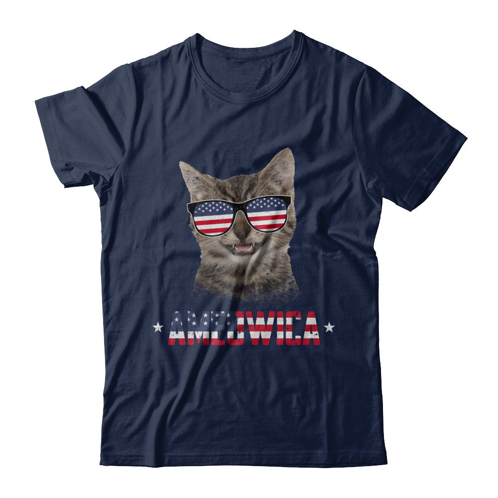 Ameowica 4Th Of July Party Meow Cat American Flag T-Shirt & Hoodie | Teecentury.com