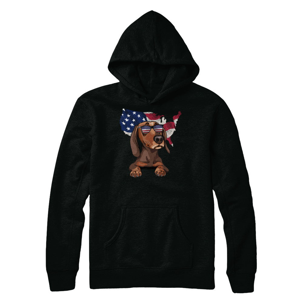Funny Patriot Dachshund Dog 4Th Of July American Flag T-Shirt & Hoodie | Teecentury.com