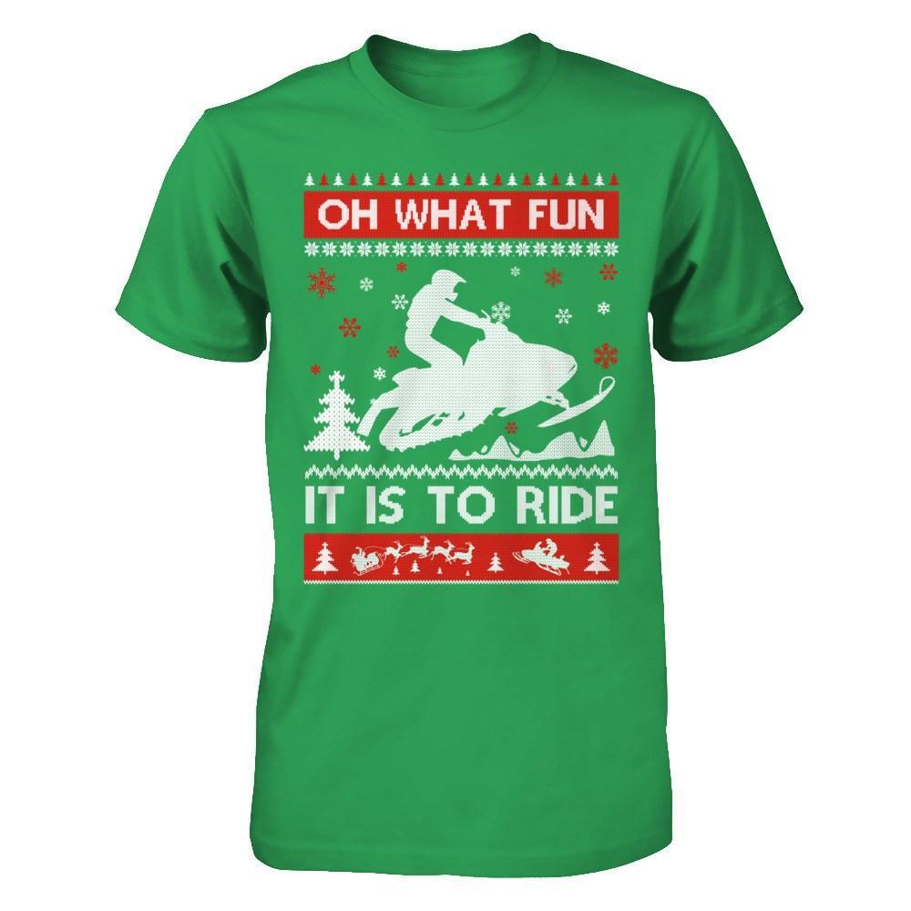 Snowmobile Sweater Christmas Oh What Fun It Is To Ride T-Shirt & Hoodie | Teecentury.com