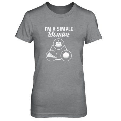 I'm A Simple Woman Coffee Pizza Golf T-Shirt & Tank Top | Teecentury.com