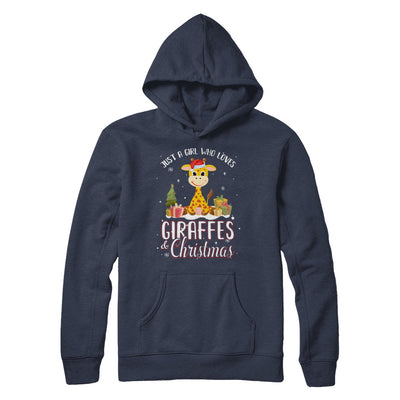 Just A Girl Who Loves Giraffes And Christmas T-Shirt & Sweatshirt | Teecentury.com