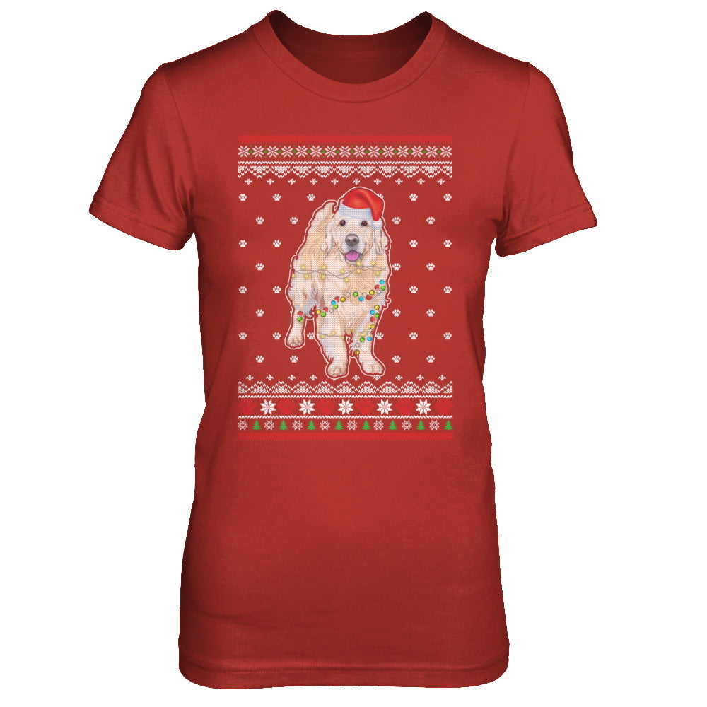 Golden Retriever Christmas Ugly Sweater Lights Dog Xmas Gift T-Shirt & Sweatshirt | Teecentury.com