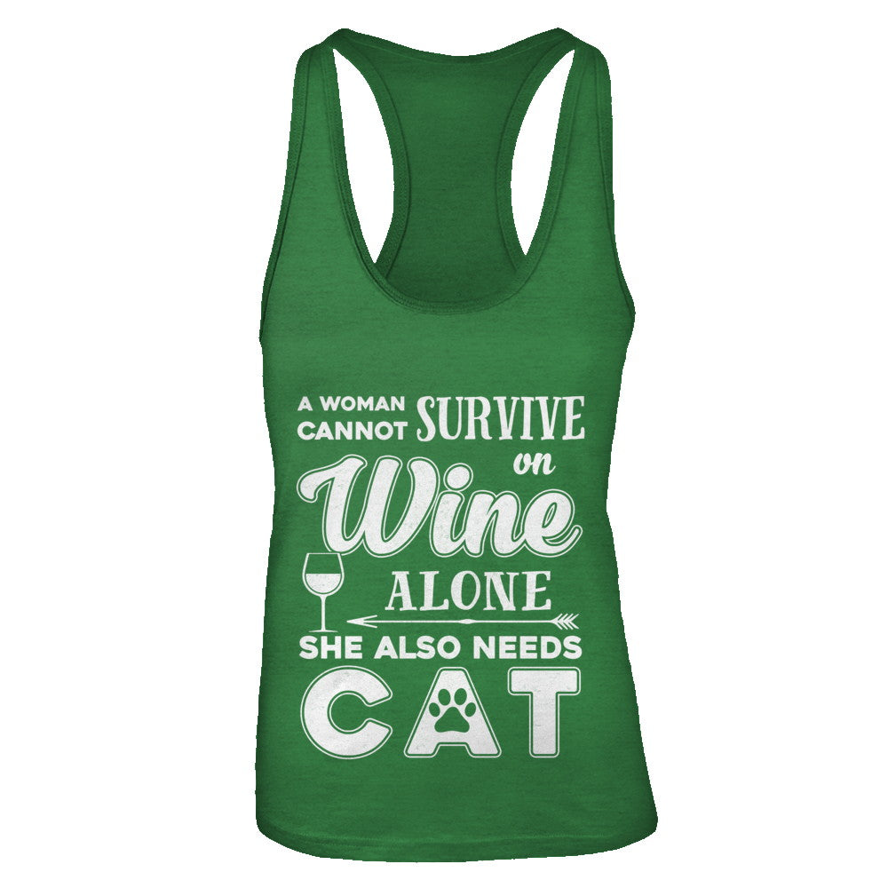 A Woman Cannot Survive On Wine Alone Need Dog T-Shirt & Tank Top | Teecentury.com