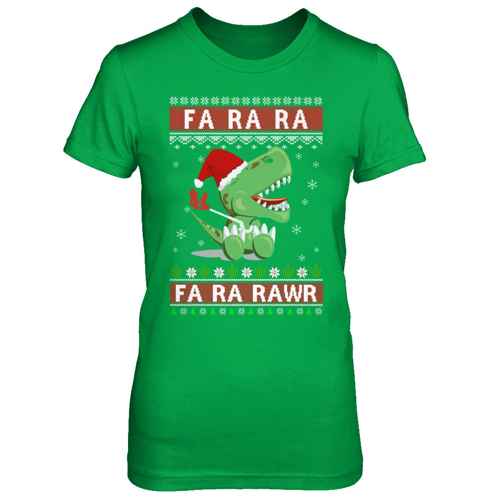Fa La La Fa Ra Rawr T-Rex Dinosaur Ugly Christmas Sweater T-Shirt & Sweatshirt | Teecentury.com