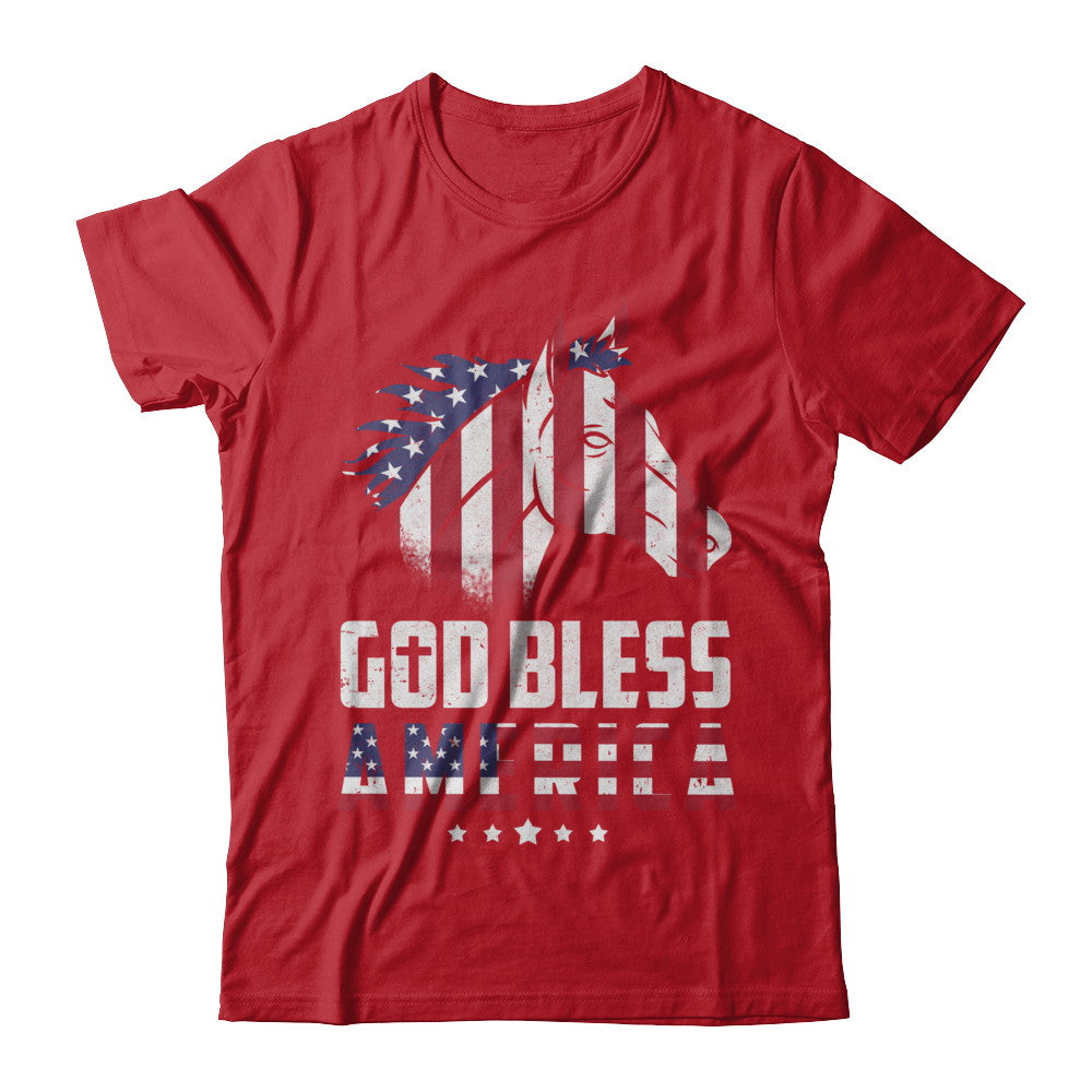 God Bless America Horse American Flag 4Th Of July T-Shirt & Hoodie | Teecentury.com