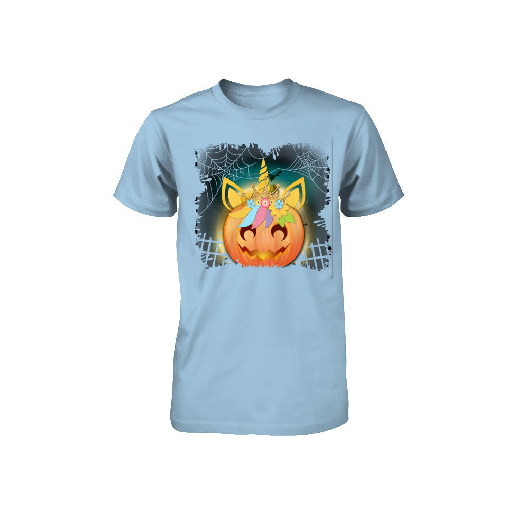 Kids Girls Unicorn Pumpkin Queen Halloween Youth Youth Shirt | Teecentury.com