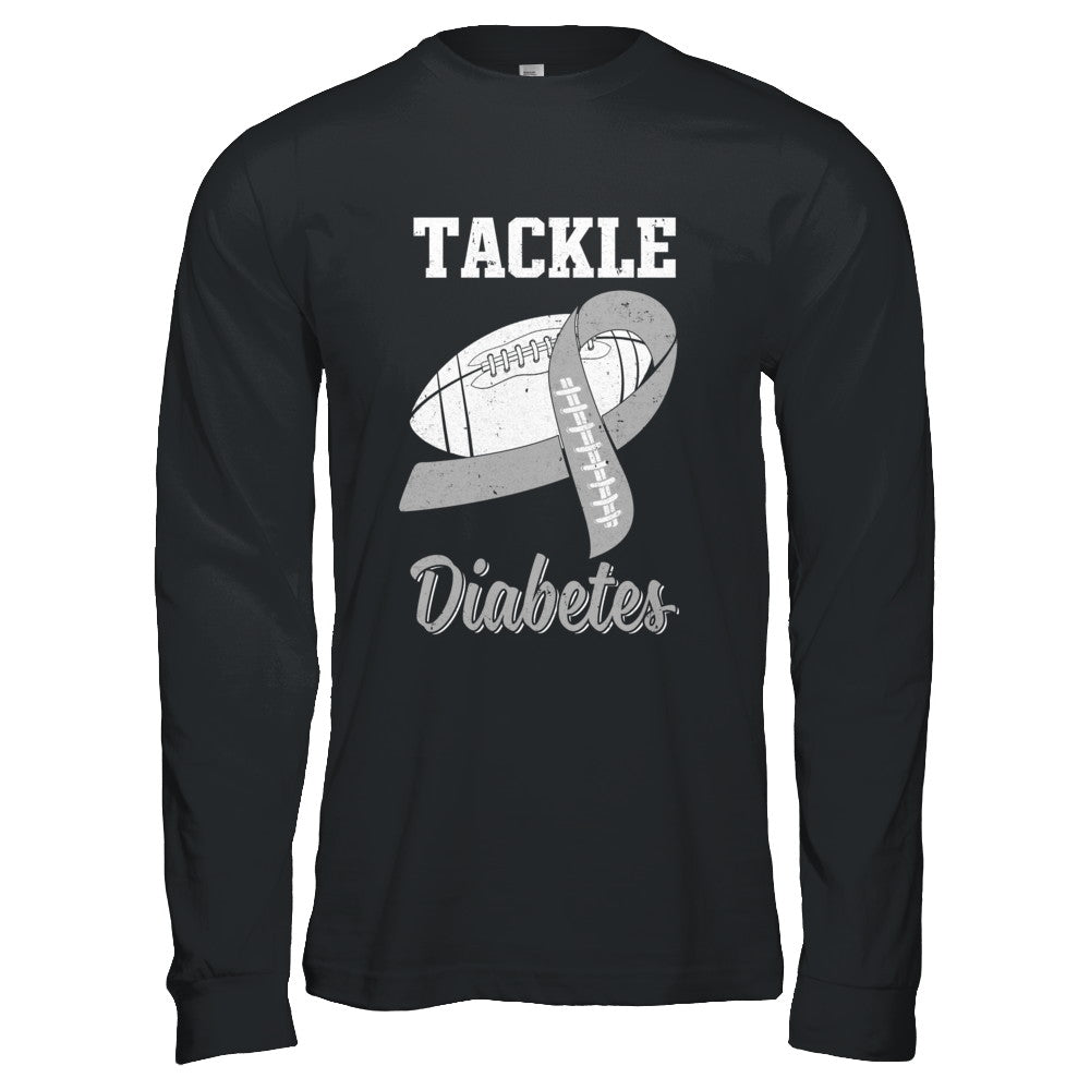 Football Survivor Tackle Gray Diabetes Awareness T-Shirt & Hoodie | Teecentury.com