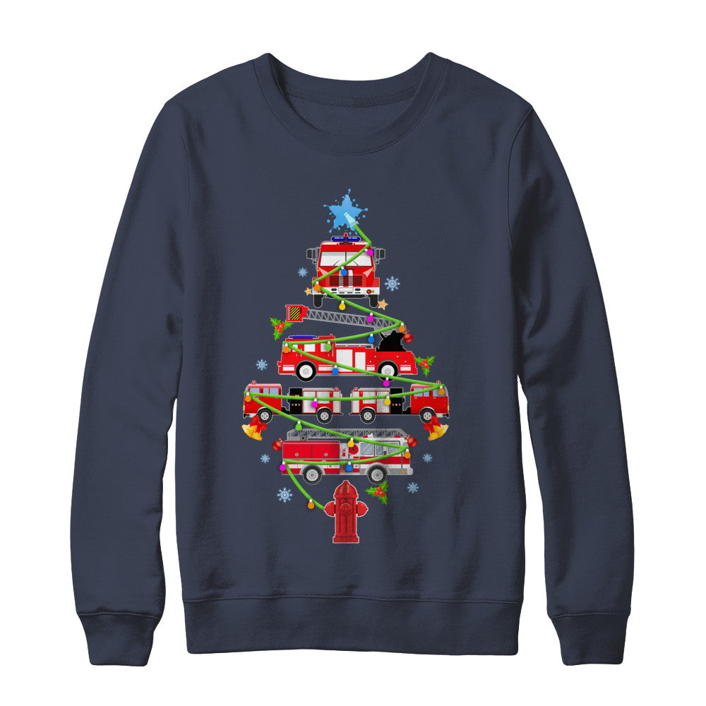 Firefighter Truck Christmas Tree Ornament Decor Gift T-Shirt & Sweatshirt | Teecentury.com