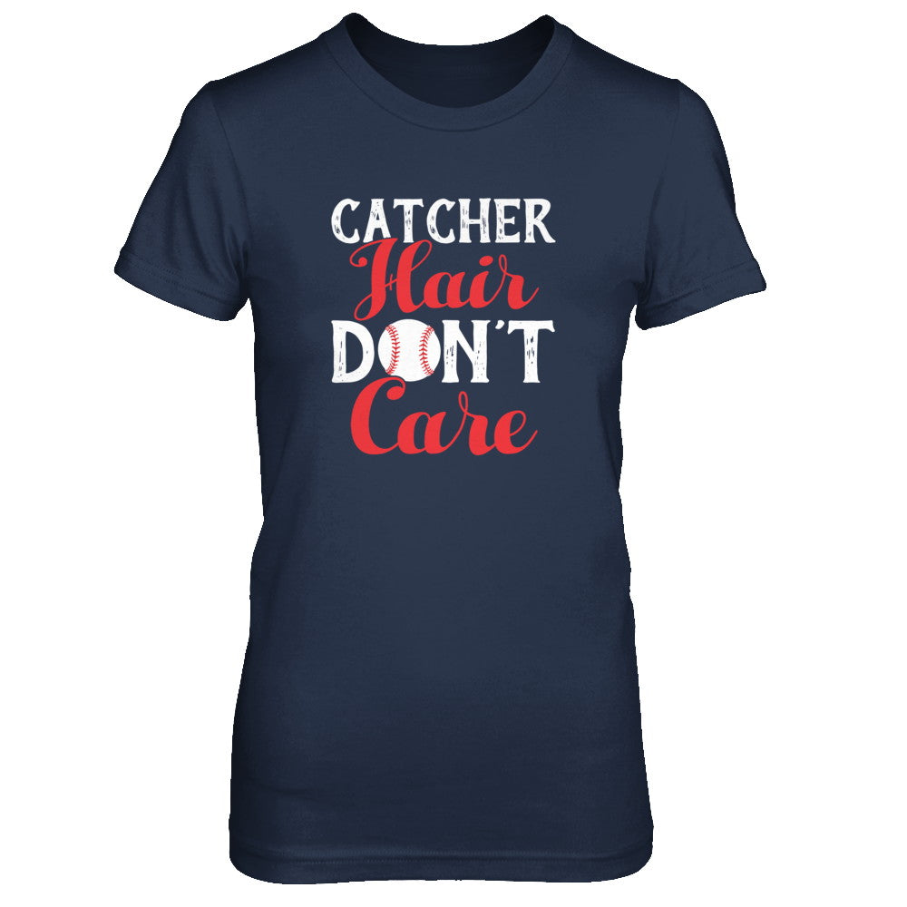 Catcher Hair Don't Care Baseball T-Shirt & Tank Top | Teecentury.com