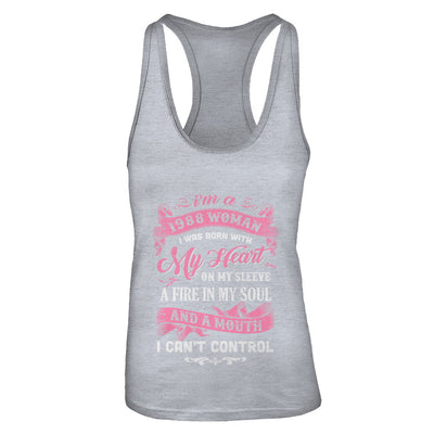 Vintage 1988 Woman 34 Birthday I Was Born With My Heart T-Shirt & Tank Top | Teecentury.com