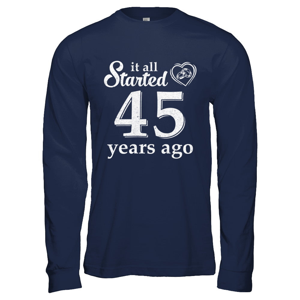 45Th Wedding Anniversary Married Couples 1977 Husband Wife T-Shirt & Hoodie | Teecentury.com