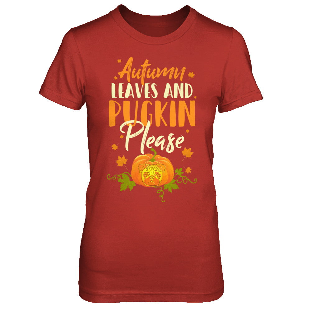 Halloween Costumes Autumn Leaves Pugkin Pug Pumpkin T-Shirt & Hoodie | Teecentury.com