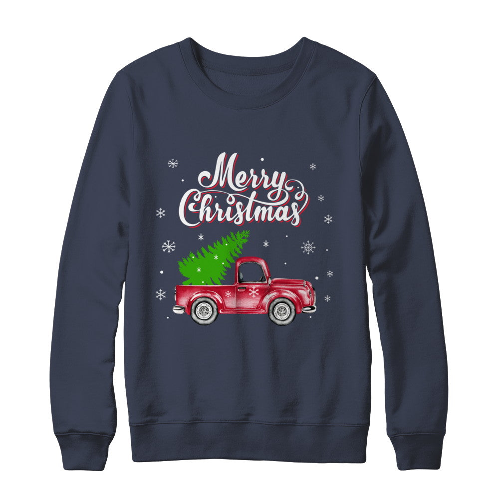 Snow Tree Truck Merry Christmas T-Shirt & Sweatshirt | Teecentury.com