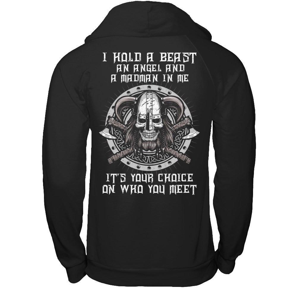 Viking I Hold A Beast An Angel And A Madman In Me T-Shirt & Hoodie | Teecentury.com