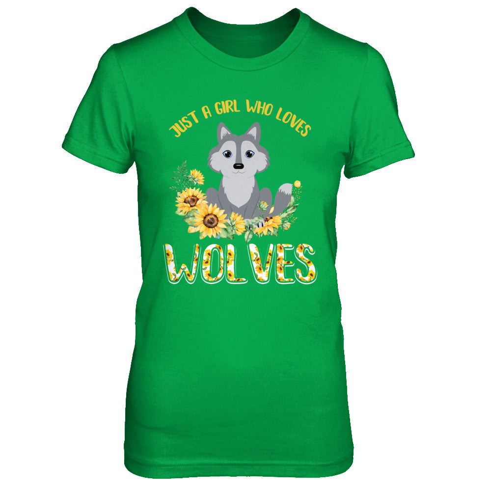 Just A Girl Who Loves Wolves And Sunflowers T-Shirt & Hoodie | Teecentury.com