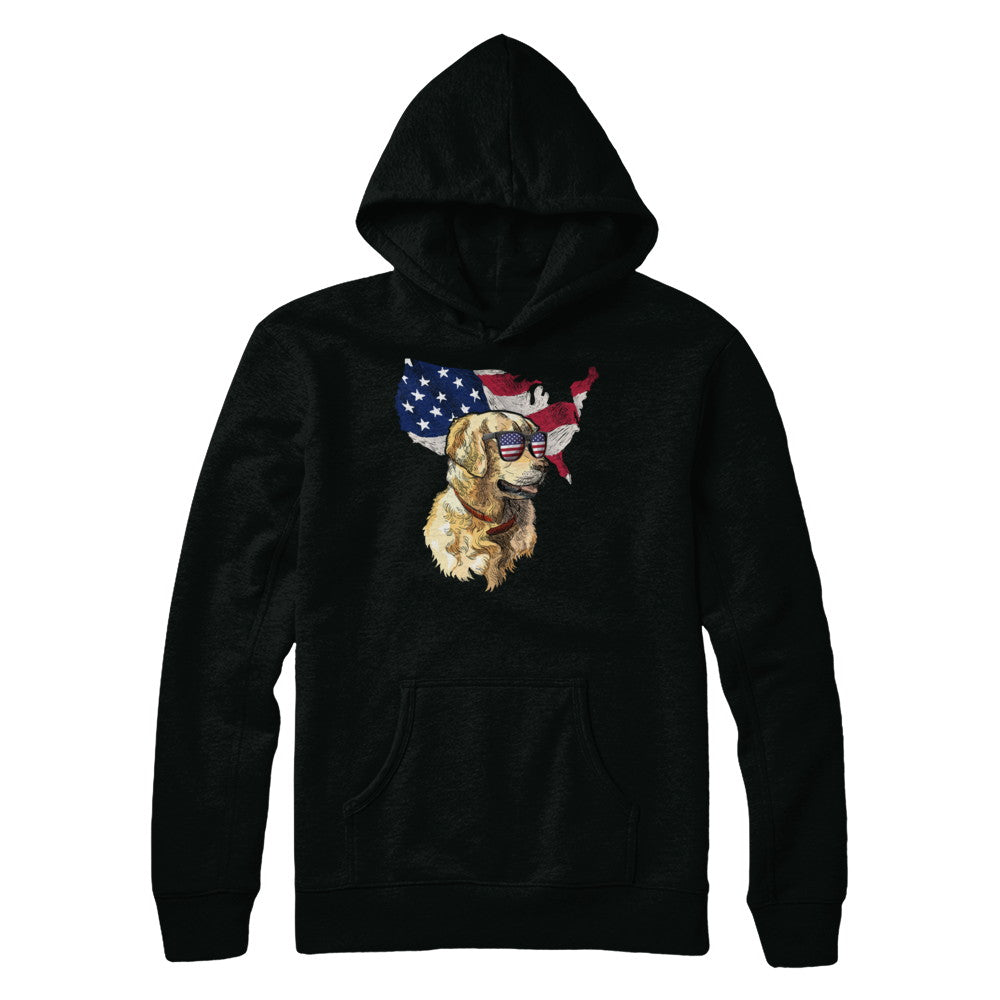 Funny Patriot Golden Retriever Dog 4Th Of July American Flag T-Shirt & Hoodie | Teecentury.com