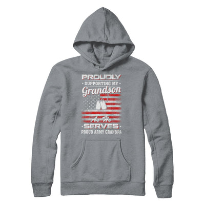 Supporting My Grandson As He Serves Proud Army Grandpa T-Shirt & Hoodie | Teecentury.com