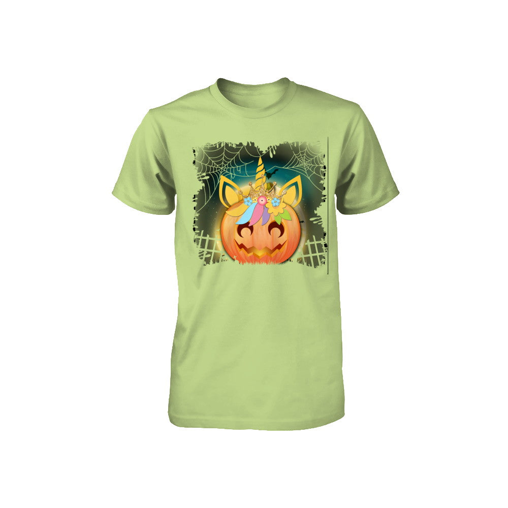 Kids Girls Unicorn Pumpkin Queen Halloween Youth Youth Shirt | Teecentury.com