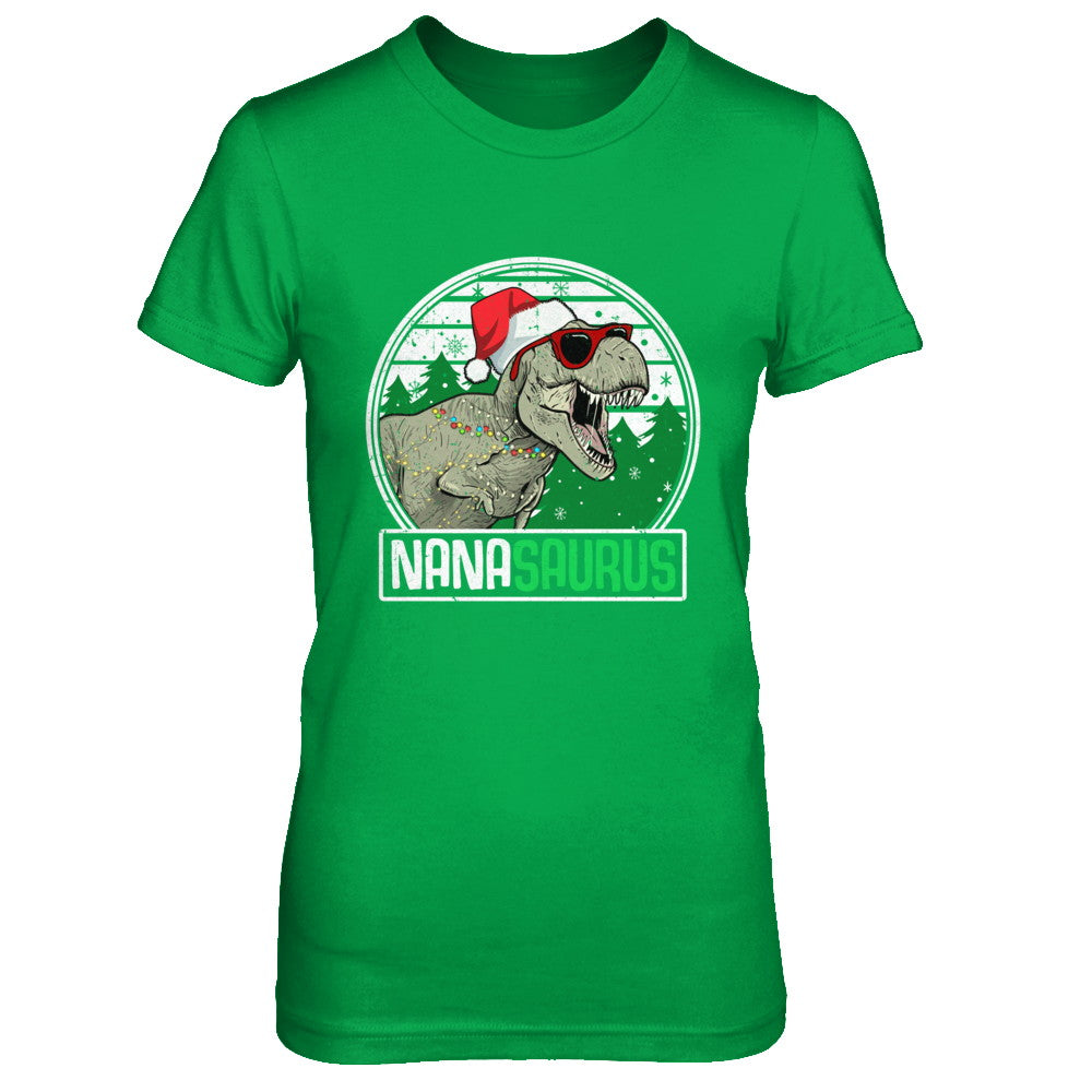 Nanasaurus Nana Dinosaur T-Rex Family Christmas T-Shirt & Sweatshirt | Teecentury.com