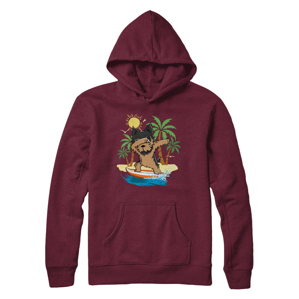 Summer Vacation Dabbing Yorkie Surfing Surfboard Gift T-Shirt & Hoodie | Teecentury.com