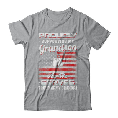 Supporting My Grandson As He Serves Proud Army Grandpa T-Shirt & Hoodie | Teecentury.com