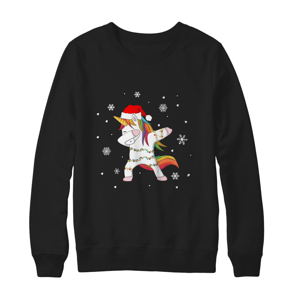 Dabbing Unicorn Ugly Christmas Sweater Girls T-Shirt & Sweatshirt | Teecentury.com