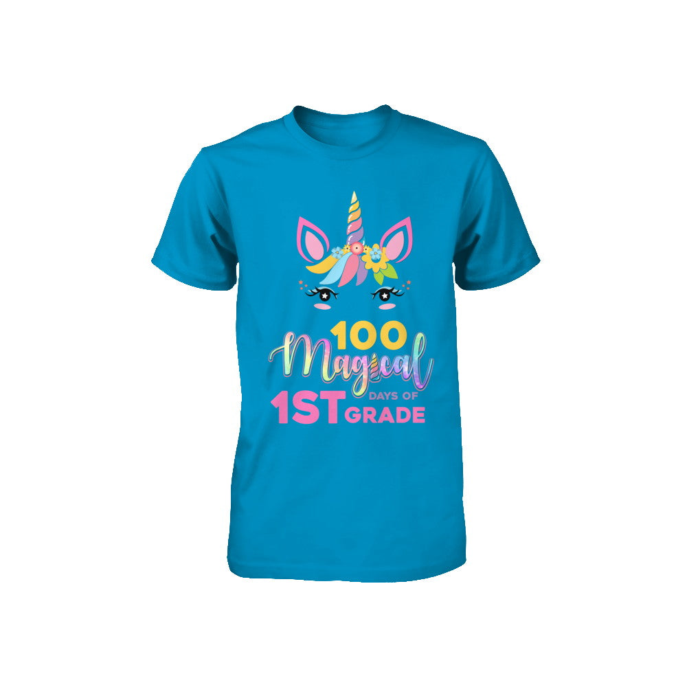100 Magical Days Of 1St Grade School Unicorn Girl Gift Youth Youth Shirt | Teecentury.com
