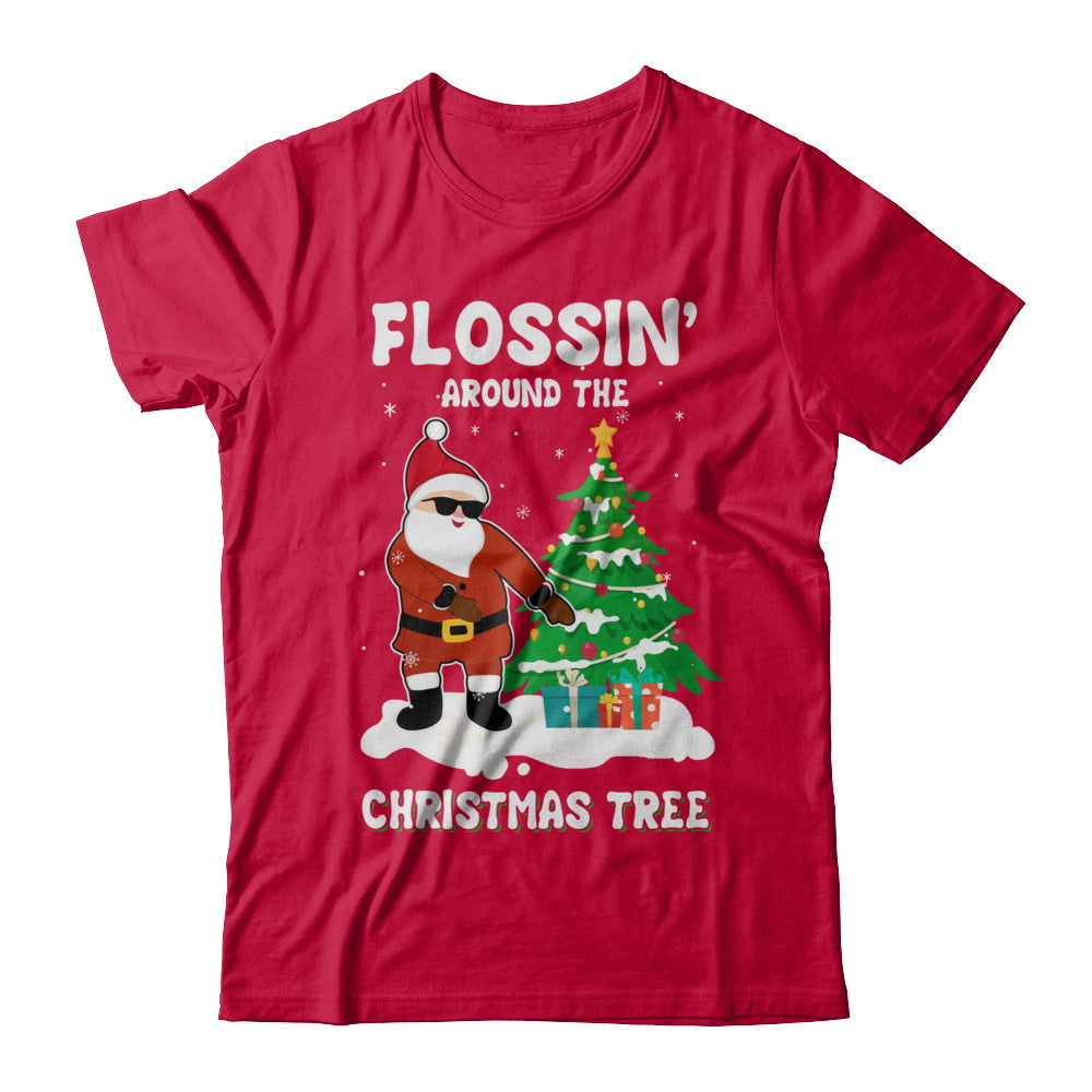 Flossin' Around The Christmas Tree Flossing Santa T-Shirt & Hoodie | Teecentury.com