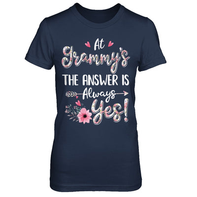 At Grammy's The Answer Is Always Yes Floral Mothers Day Gift T-Shirt & Hoodie | Teecentury.com