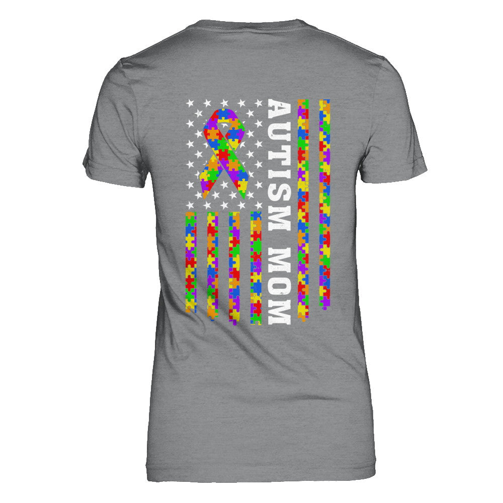 Proud Autism Mom Us Flag Autistic Mommy Mothers Day T-Shirt & Hoodie | Teecentury.com