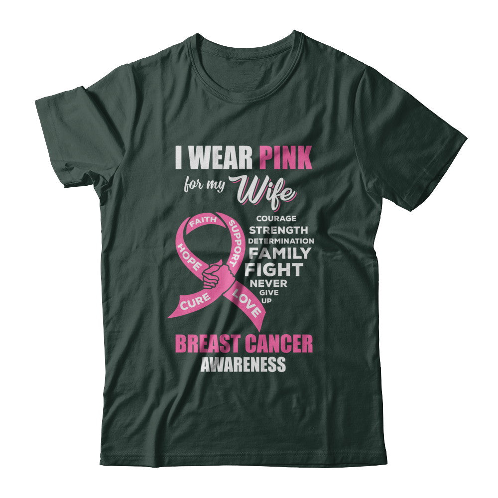 Breast Cancer I Wear Pink For My Wife Husband T-Shirt & Hoodie | Teecentury.com