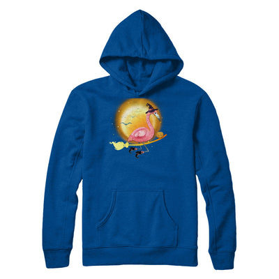 Funny Halloween Flamingo Witch Broom Scary T-Shirt & Hoodie | Teecentury.com