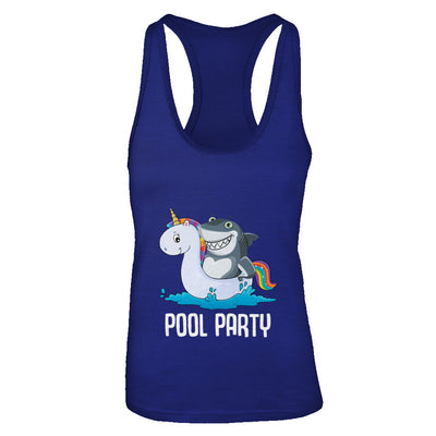 Pool Party Unicorn Float Funny Shark T-Shirt & Tank Top | Teecentury.com
