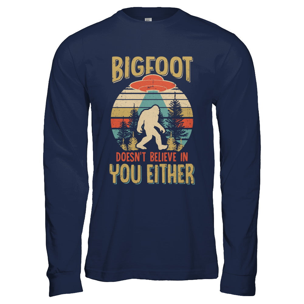 Retro Bigfoot Doesn't Believe In You Either UFO T-Shirt & Hoodie | Teecentury.com
