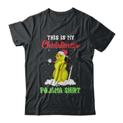 This Is My Christmas Pajama Xmas Snowman Softball T-Shirt & Sweatshirt | Teecentury.com