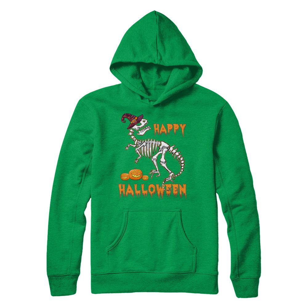 Funny Happy Halloween T-Rex Skeleton Dinosaur T-Shirt & Sweatshirt | Teecentury.com