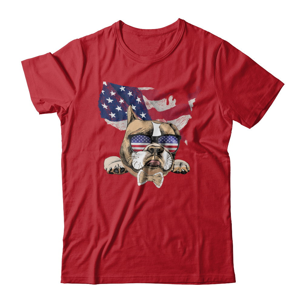 Funny Patriot Bulldog Dog 4Th Of July American Flag T-Shirt & Hoodie | Teecentury.com